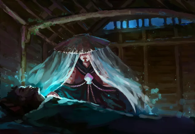 Naslikana dama 2K pozadina