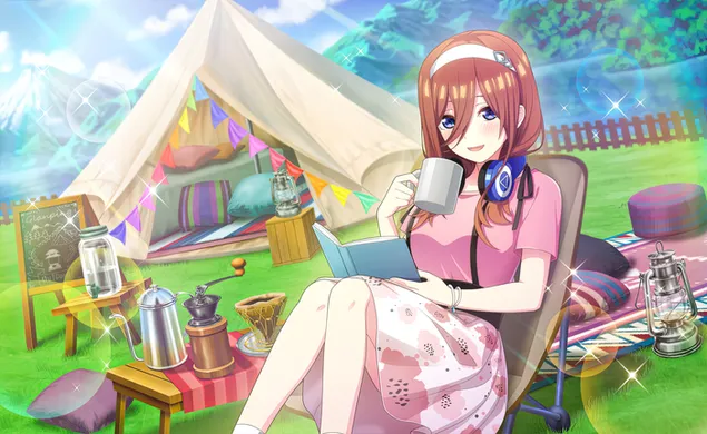 The Quintessential Quintuplets 애니메이션 소녀 캠프 2K 배경화면