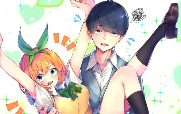 精粹五胞胎 - 上杉风太郎 & 中野四叶 2K 壁纸