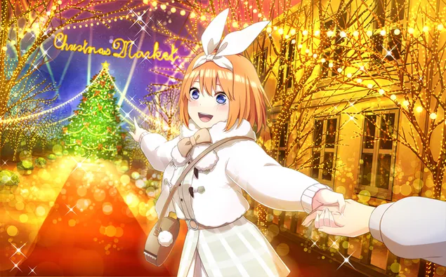 seriya quintessential quintuplets krasivaya anime devushka novogodnyaya kontseptsiya skachat'