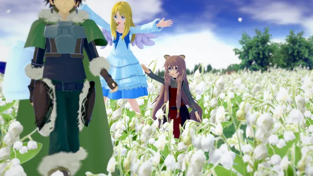 L'ascesa dell'eroe dello scudo - Naofumi Iwatani, Filo e Raphtalia HD sfondo