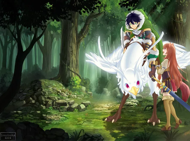 L'ascesa dell'eroe dello scudo - Naofumi Iwatani, Raphtalia e Firo 2K sfondo