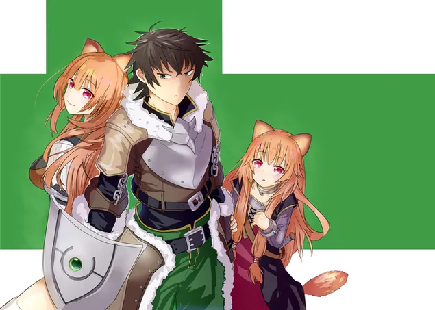 The Rising of the Shield Hero - Naofumi Iwatani & Raphtalia & her Kid Ver. 2K sfondo