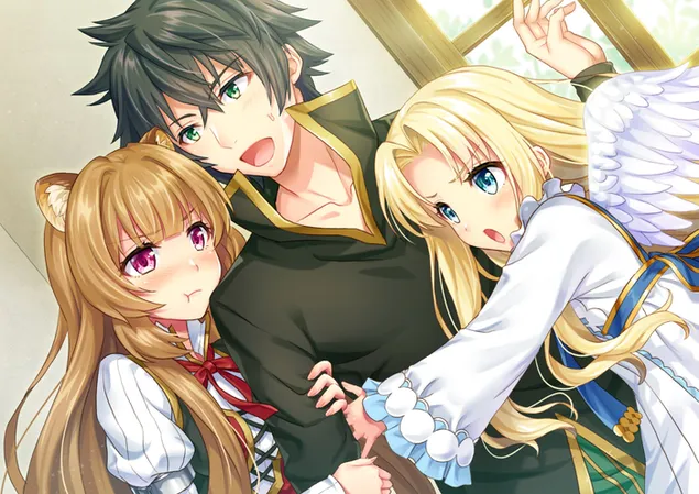 L'ascesa dell'eroe dello scudo - Raphtalia, Naofumi Iwatani e Filo HD sfondo