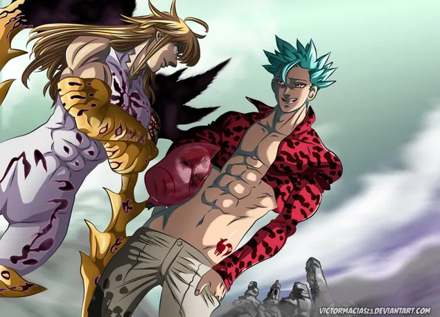 Septynios mirtinos nuodėmės – Ban vs Demon King Meliodas HD ekrano užsklanda