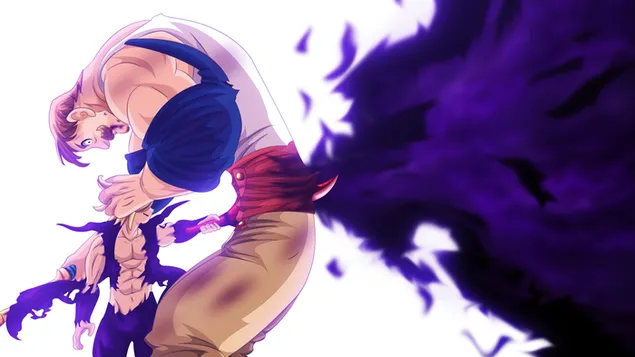 Septynios mirtinos nuodėmės – Meliodas Assault Mode Hellblaze vs Escanor 4K ekrano užsklanda