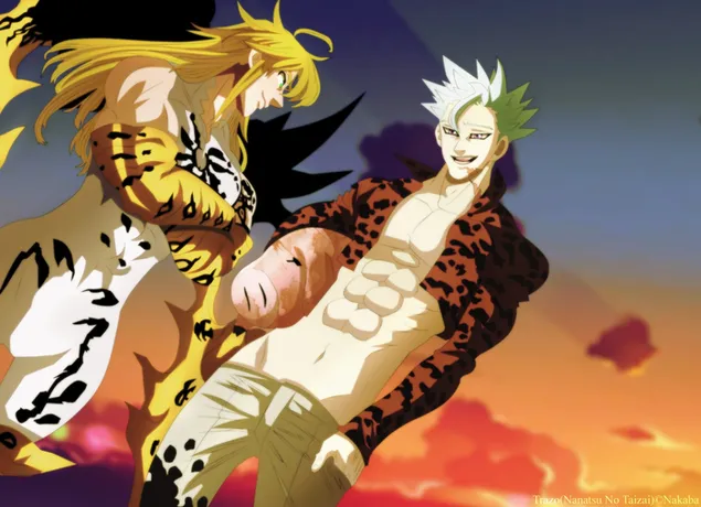 Septynios mirtinos nuodėmės – Meliodas Demon King, Hawk & Ban HD ekrano užsklanda