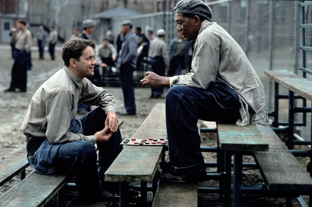 Die berühmte Szene aus dem Film „Shawshank Redemption“ von Tim Robbins und Morgan Freeman