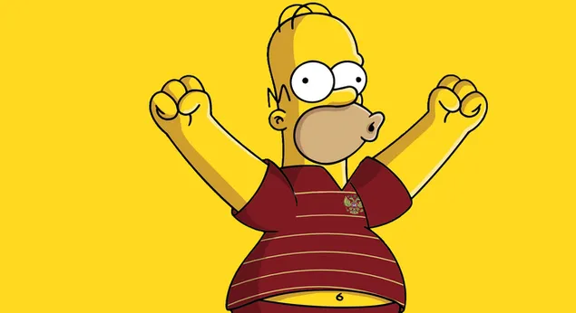 The Simpsons tekenfilm Homer Simpson overwinning pose HD achtergrond