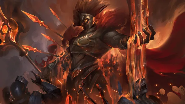 The Unbreakable Spear 'Pantheon' - League of Legends (LOL) 4K muurpapier