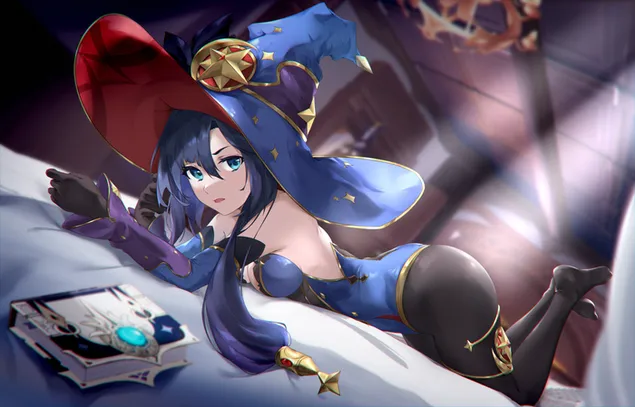 独自躺在床上的魔女莫娜 | 甘信冲击 2K 壁纸