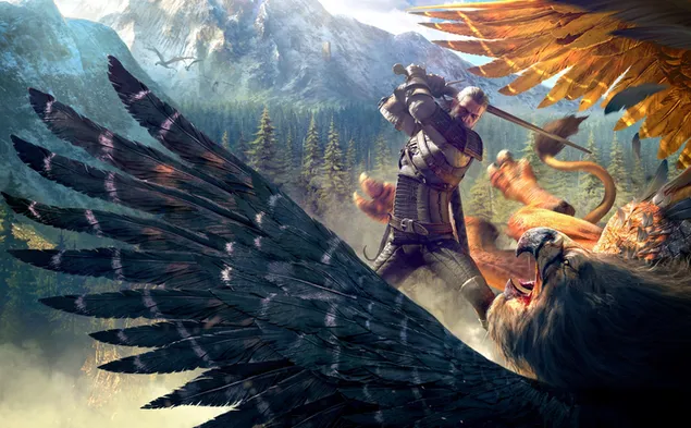 The Witcher 3 - Wild Hunt (battle with monster bird)