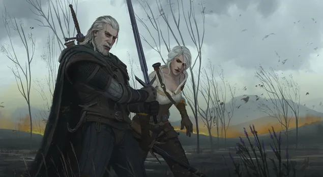 Muat turun The Witcher 3 - Wild Hunt (Cirilla dan Geralt of Rivia)