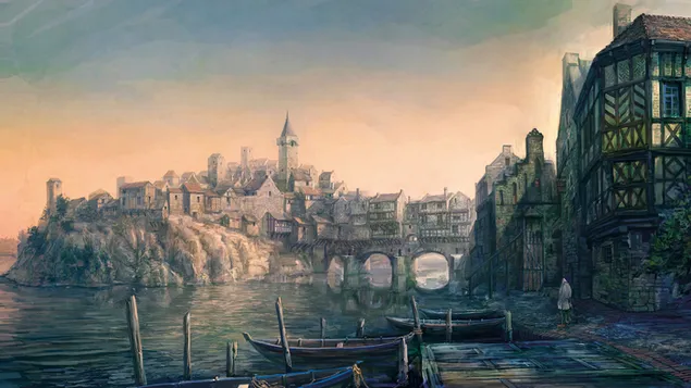 The Witcher 3 - Wild Hunt (fanart skildery) 2K muurpapier