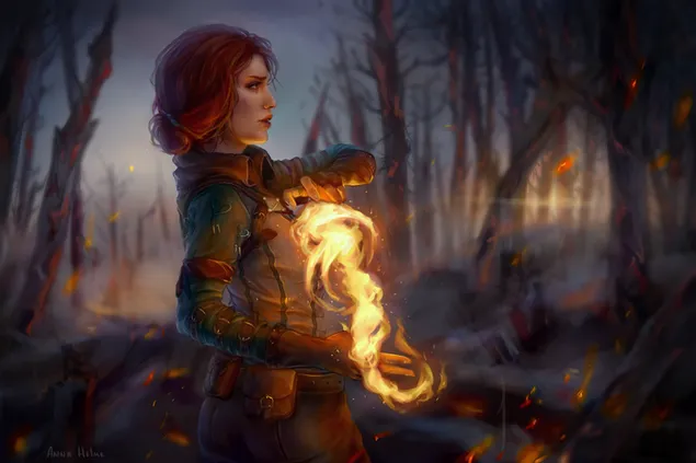 Muat turun The Witcher 3 - Wild Hunt (gadis api)