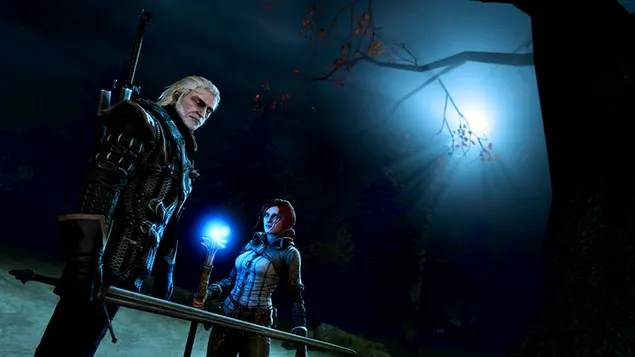 The Witcher 3 - Wild Hunt (Geralt of Rivia en Triss Merigold) HD achtergrond