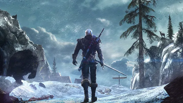 The Witcher 3 - Wild Hunt (Geralt of Rivia in sneeuwval)