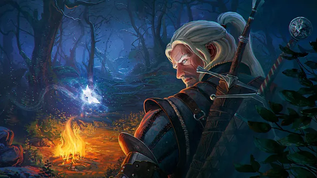 Muat turun The Witcher 3 - Wild Hunt (Geralt of Rivia di dalam hutan)