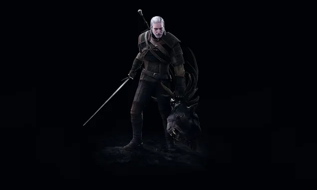 The Witcher 3 - Wild Hunt (Geralt of Rivia met monsterkop)