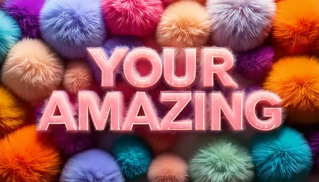 Fjala 'Je e mahnitshme' me topa gëzofi 2K sfond