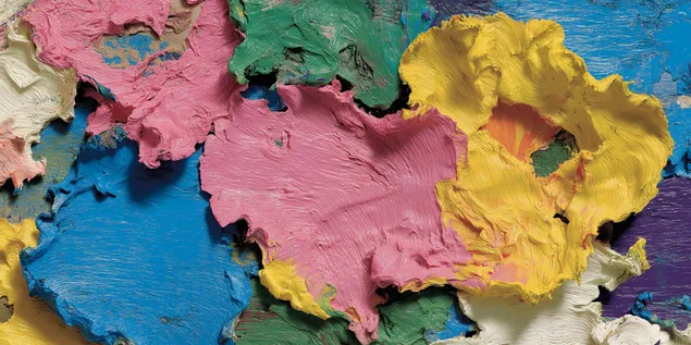 Hình nền Sơn dầu nhiều lớp tạo thành họa tiết hoa 2K