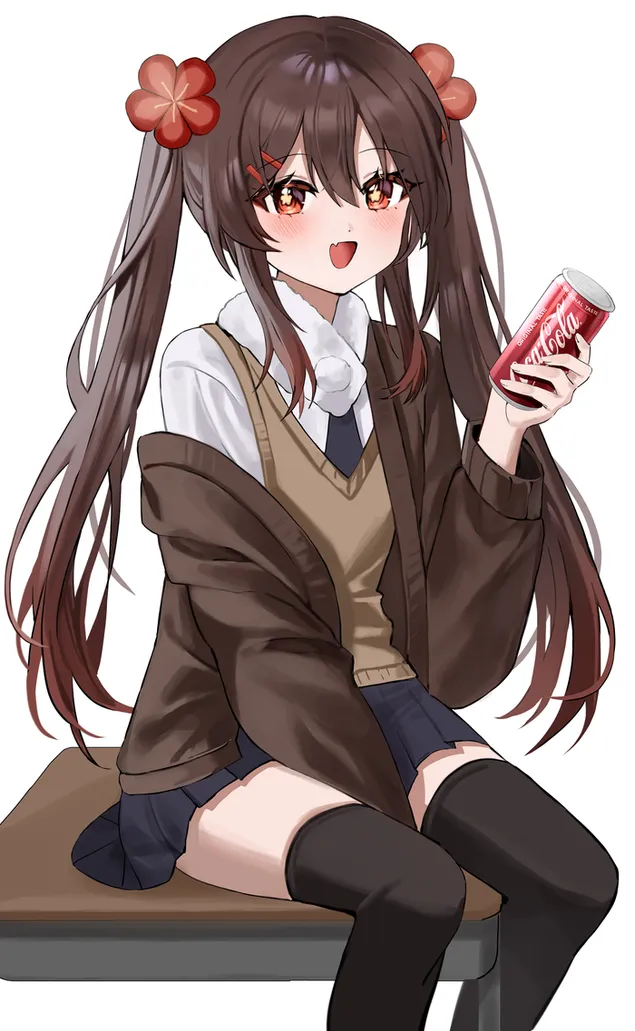 콜라 콜라와 함께 목마른 후타오 | 원신 임팩트 2K 배경화면