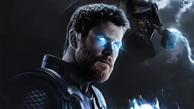 Toras ir jo perkūno akys 2K ekrano užsklanda