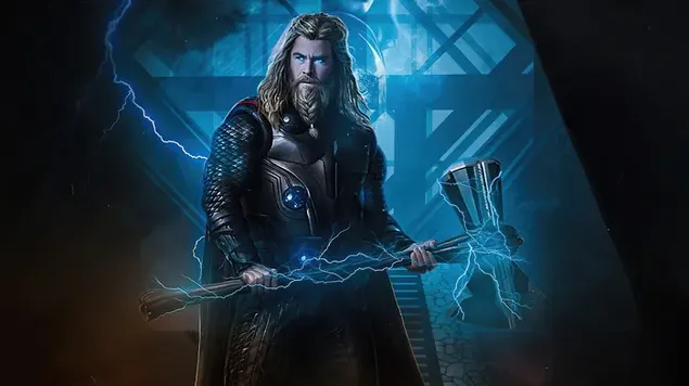 Thor con su hacha y trueno
