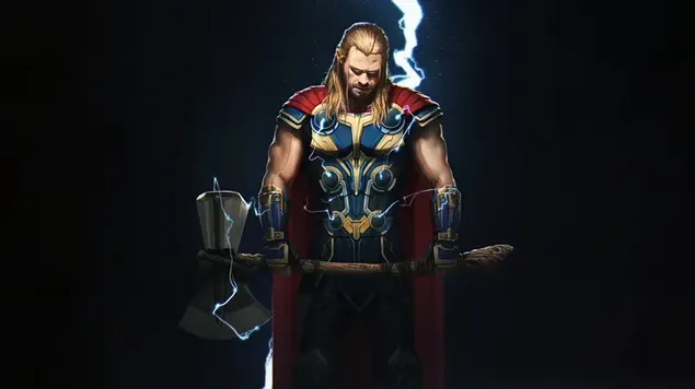 Thor preparándose para la batalla
