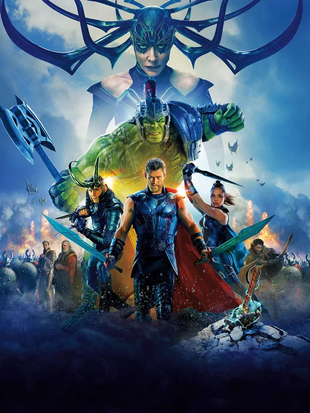 Thor: Ragnarok-filmen - krigere 2K bakgrunn