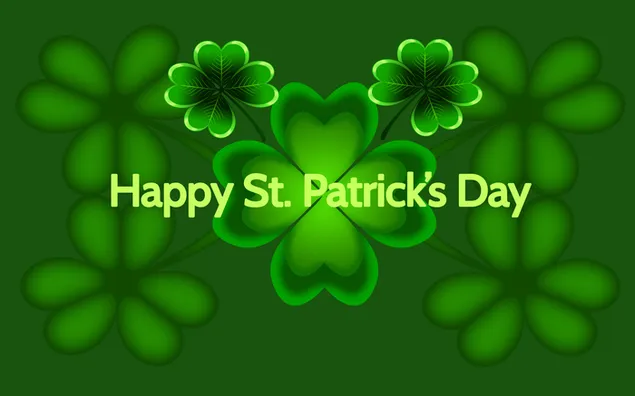 Semanggi berdaun tiga dan Hari Saint Patricks dengan latar belakang hijau HD wallpaper