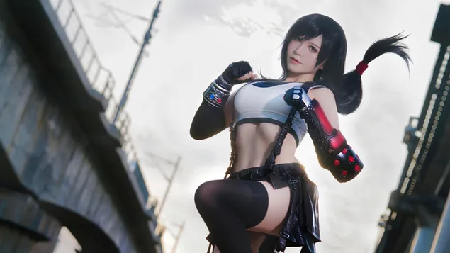 Tifa Lockhart (Cosplay) - Final Fantasy VII Remake (电子游戏) 4K 壁纸
