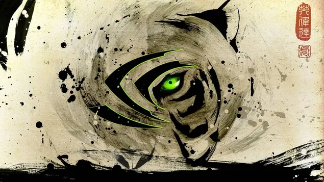 Il·lustració d'ulls de tigre, abstracte, nvidia baixada