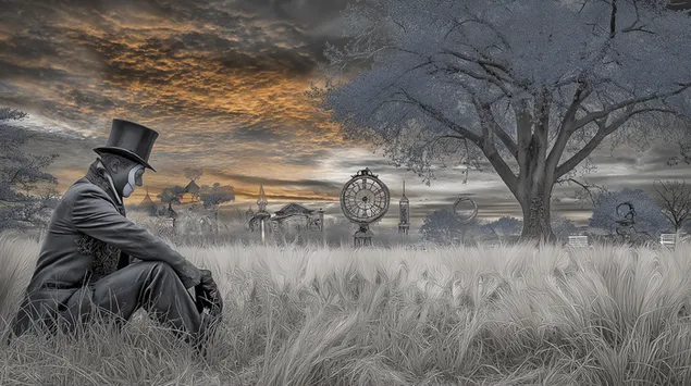 muat turun pengembara masa dalam pemandangan impian victoria surreal