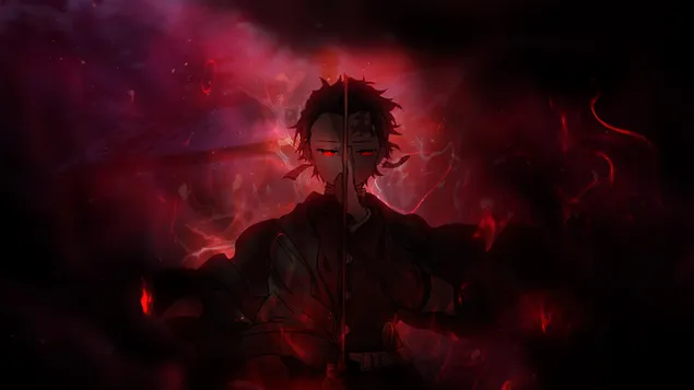 Tinjiro red dark demon slayer
