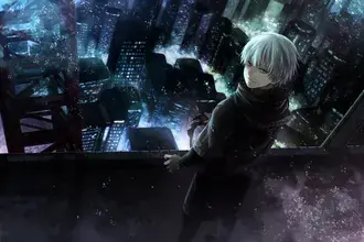 Tapeta Tokyo Ghoul - Ken Kaneki Rooftop 2K