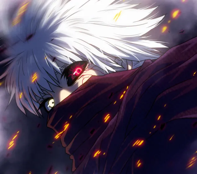 Ken Kaneki Red Eye Eyepatch Tokyo Ghoul 4K Phone iPhone Wallpaper