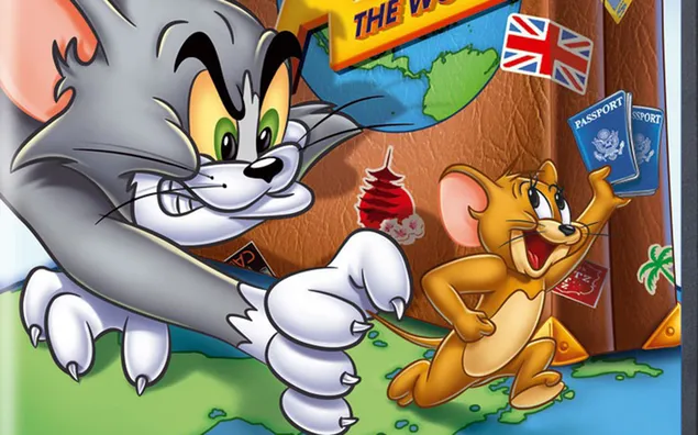 Tom and jerry around the world 2K wallpaper download