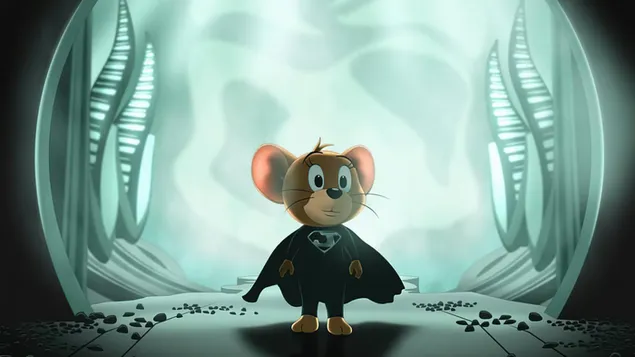 tom i jerry, l'heroi de dibuixos animats, el ratoli jerry vestit amb una disfressa petita baixada