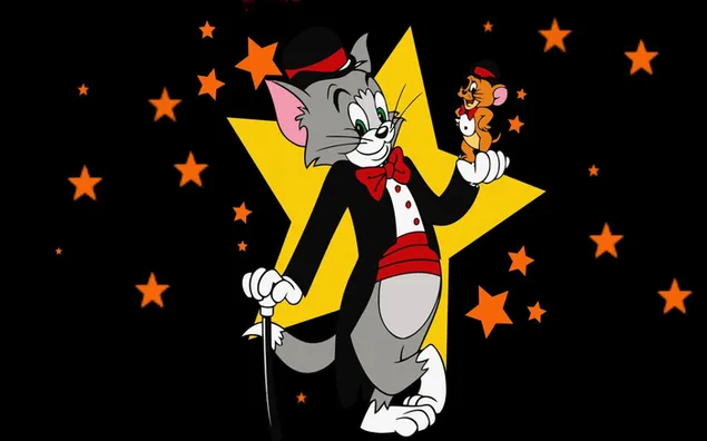 Tom en Jerry cartoon magische show 2K achtergrond