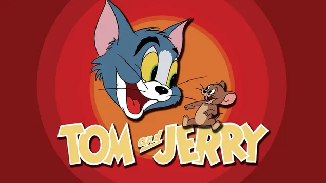 Tom en Jerry rode achtergronden 2K achtergrond