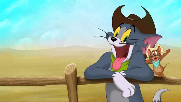Tom and jerry series cowboy up, cartoon 4K wallpaper download