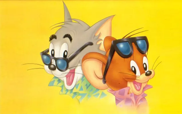 Tom en Jerry met bril 2K achtergrond
