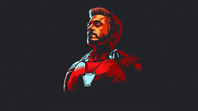 Tony Stark eskizas 4K ekrano užsklanda
