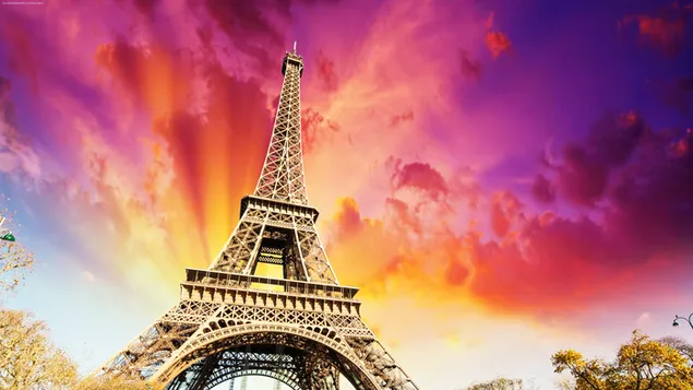 Torre Eiffel y puesta de sol descargar