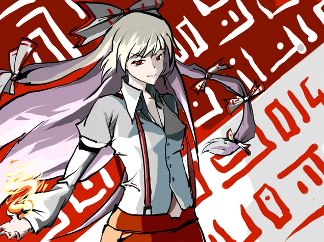 Touhou - Fujiwara No Mokou 2K papel de parede