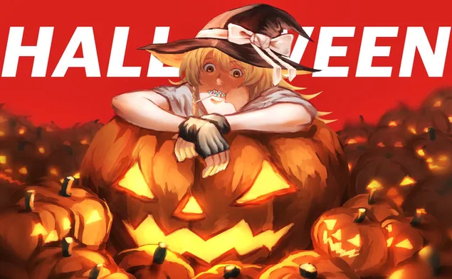 Touhou - Marisa Kirisame (Halloween) HD bakgrunn