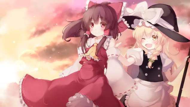Touhou-prosjektet - Reimu Hakurei & Marisa Kirisame HD bakgrunn