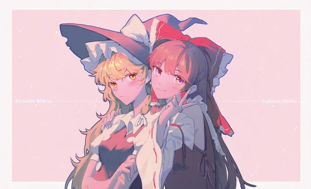 Touhou - Reimu Hakurei & Marisa Kirisame 2K bakgrunn