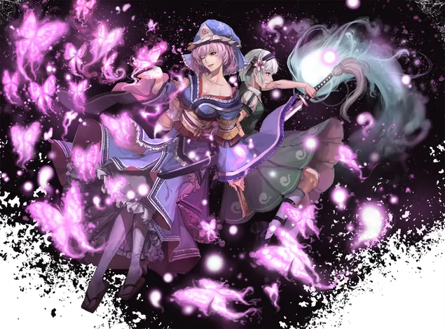 Taustpilt Touhou – Yuyuko Saigyouji ja Youmu Konpaku 2K